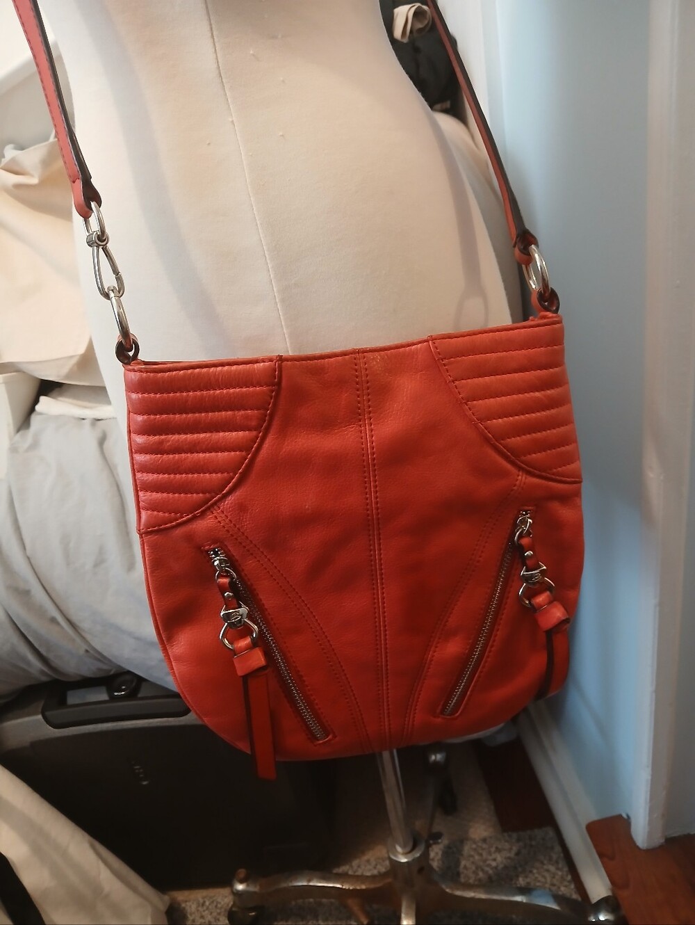 Y2k Red Quilted Crossbody Bag - Animal Print Lining